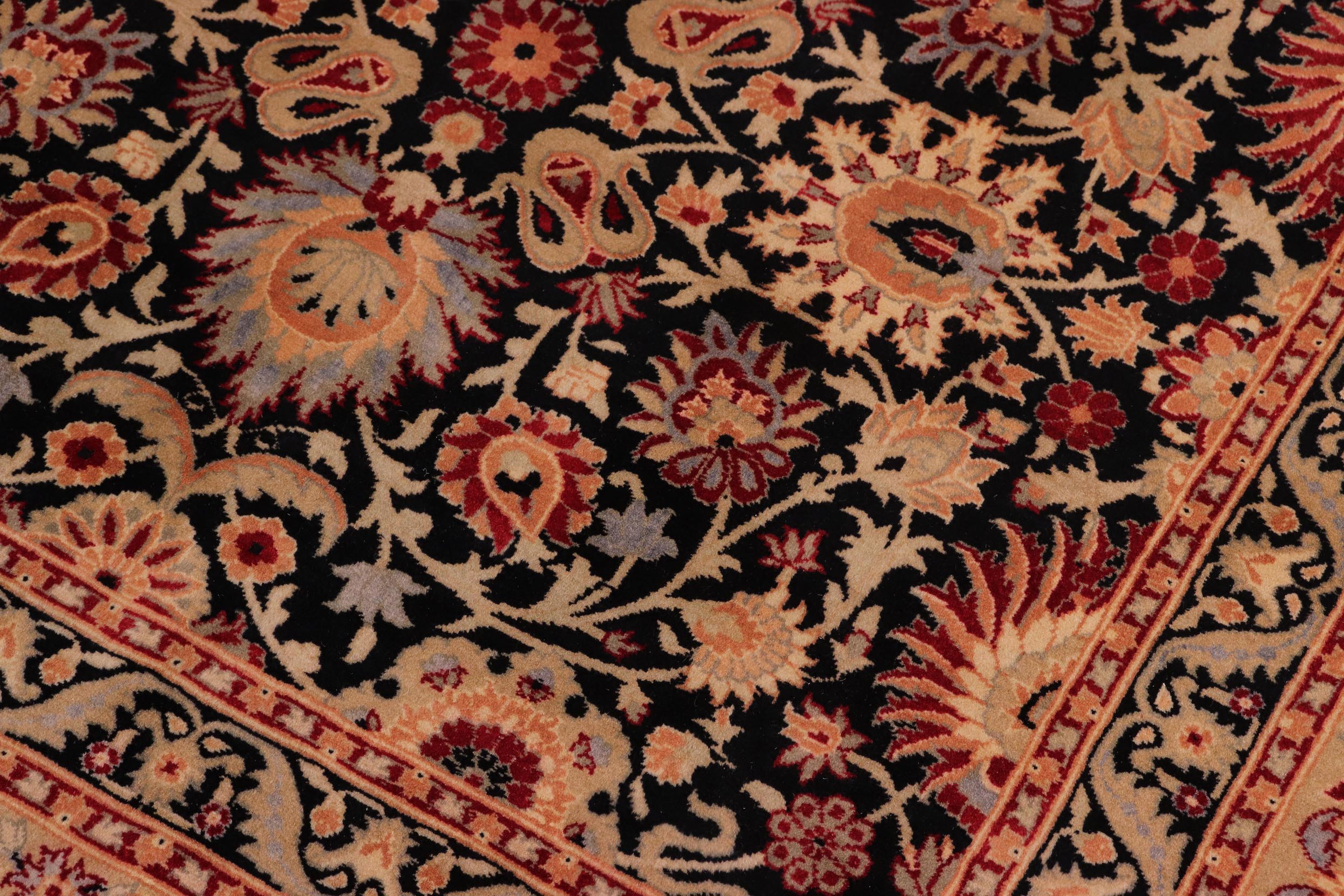 handmade Transitional New Asif Black Tan Hand Knotted RECTANGLE 100% WOOL area rug 8x10