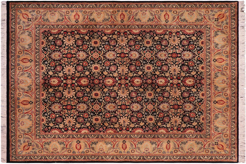 handmade Transitional New Asif Black Tan Hand Knotted RECTANGLE 100% WOOL area rug 8x10