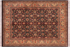handmade Transitional New Asif Black Tan Hand Knotted RECTANGLE 100% WOOL area rug 8x10