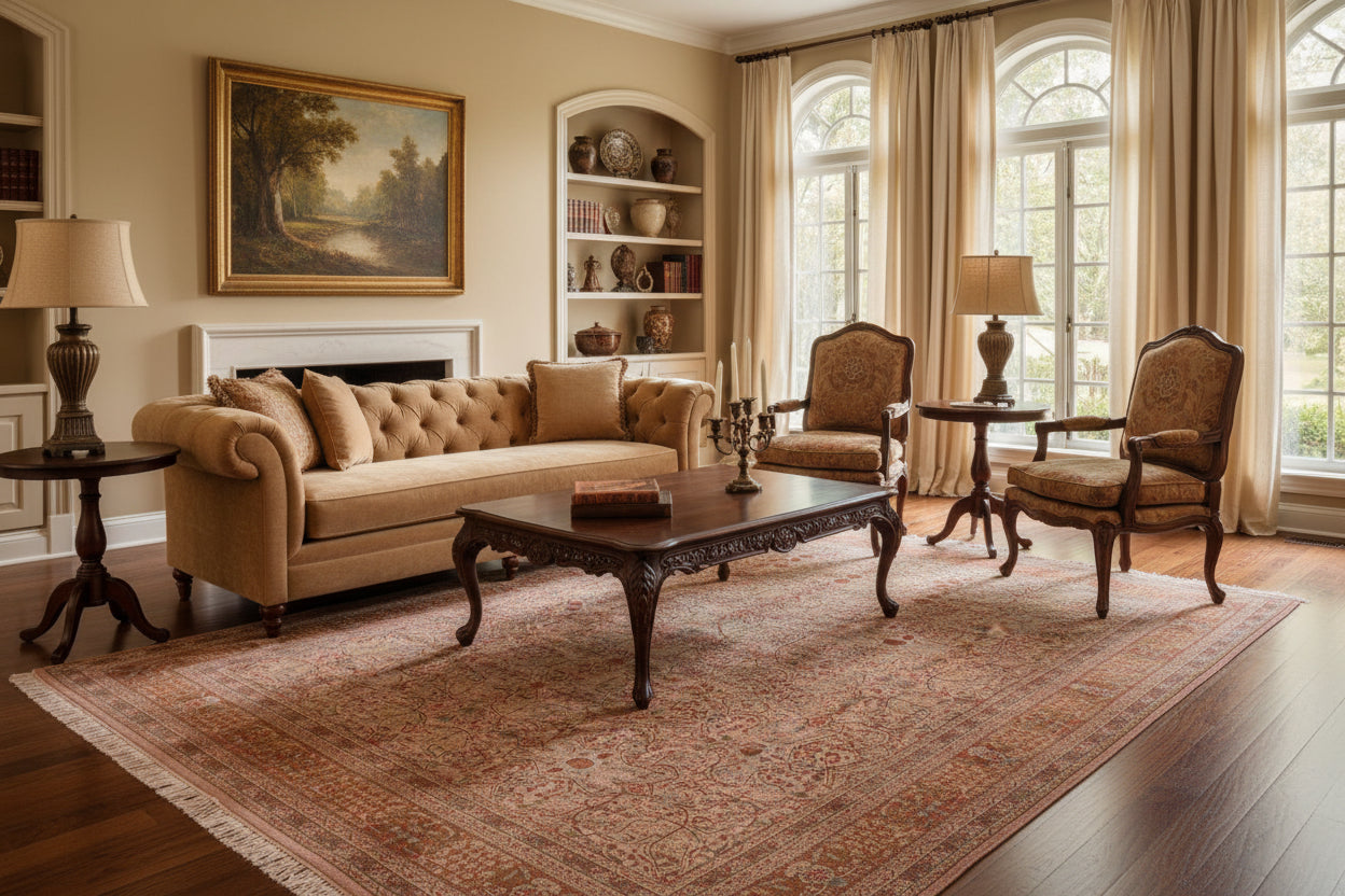 handmade Transitional Tabriz Lt. Gray Copper Hand Knotted RECTANGLE 100% WOOL area rug 8x10