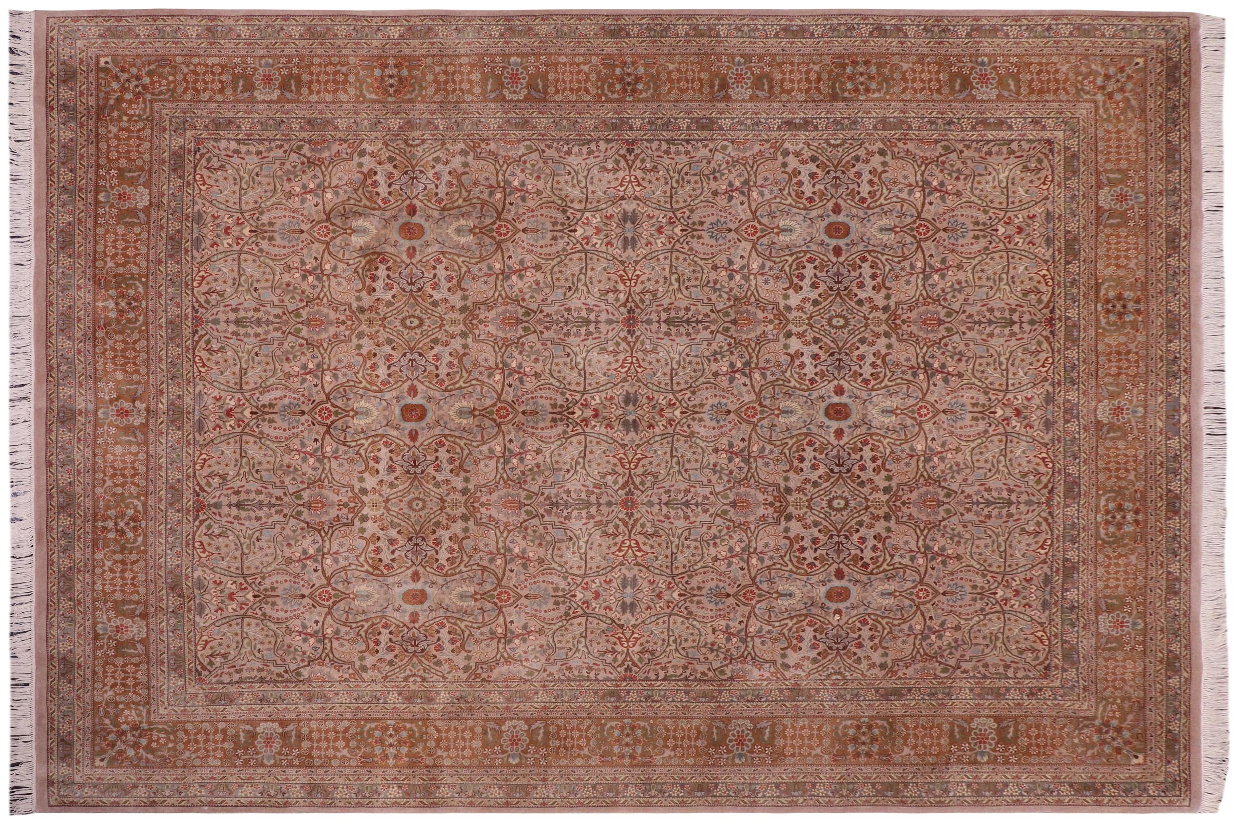 handmade Transitional Tabriz Lt. Gray Copper Hand Knotted RECTANGLE 100% WOOL area rug 8x10