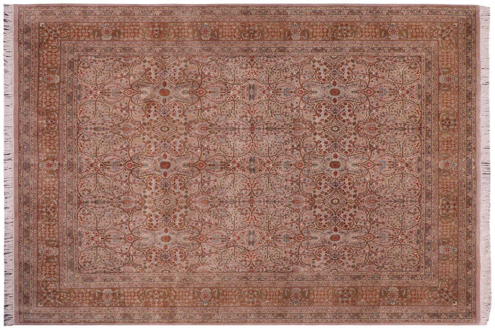 handmade Transitional Tabriz Lt. Gray Copper Hand Knotted RECTANGLE 100% WOOL area rug 8x10