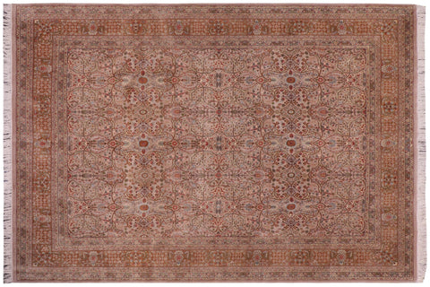 handmade Transitional Tabriz Lt. Gray Copper Hand Knotted RECTANGLE 100% WOOL area rug 8x10