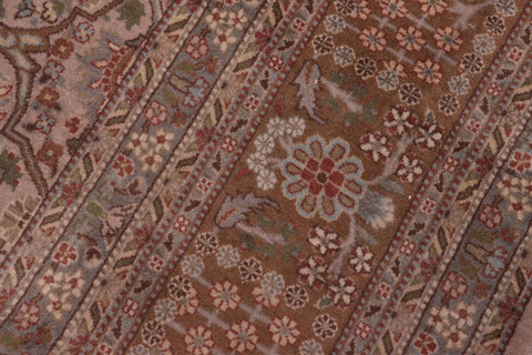 handmade Transitional Tabriz Lt. Gray Copper Hand Knotted RECTANGLE 100% WOOL area rug 8x10
