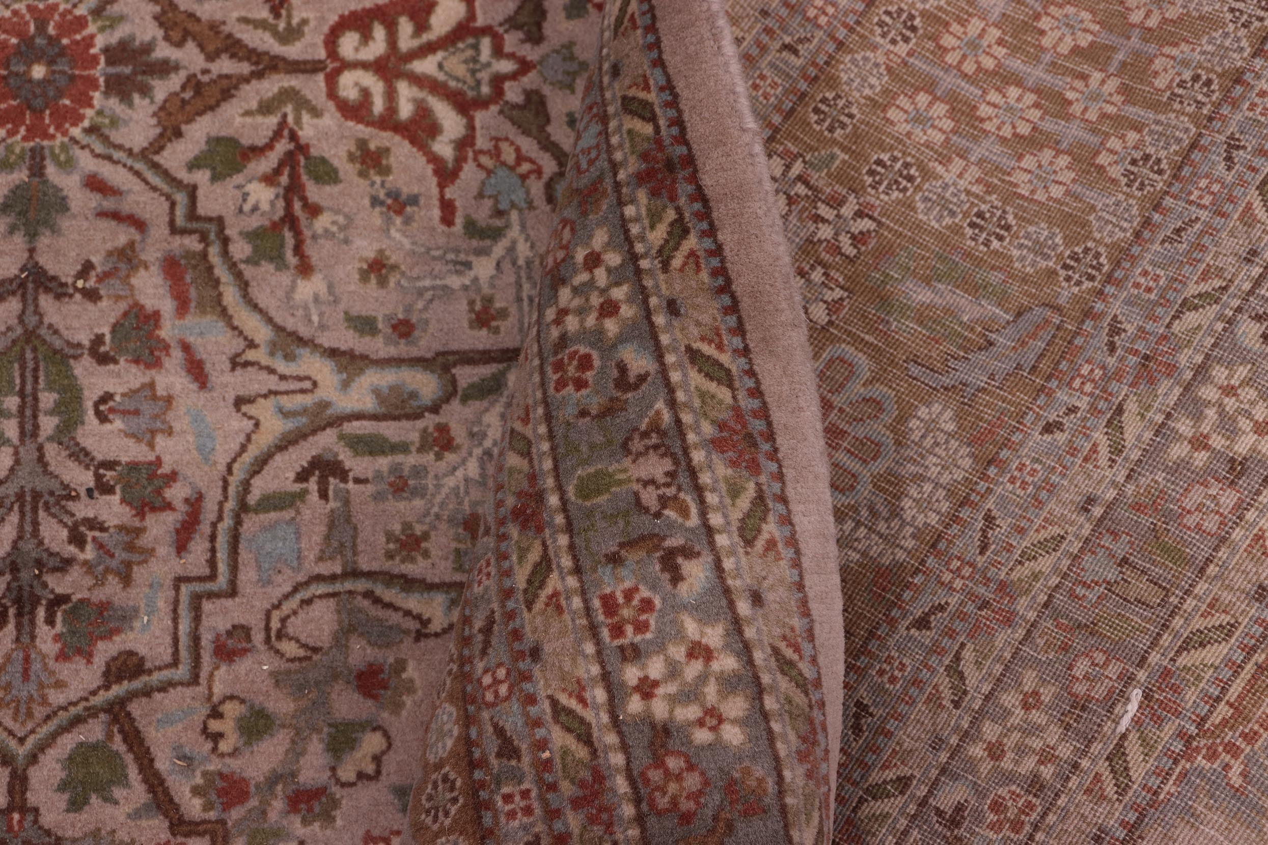 handmade Transitional Tabriz Lt. Gray Copper Hand Knotted RECTANGLE 100% WOOL area rug 8x10