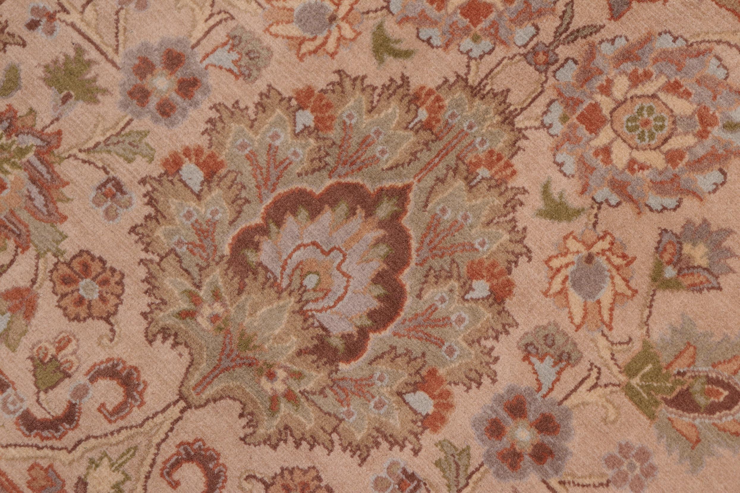 handmade Traditional Mehal Taupe Green Hand Knotted RECTANGLE 100% WOOL area rug 8x10