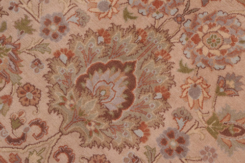 handmade Traditional Mehal Taupe Green Hand Knotted RECTANGLE 100% WOOL area rug 8x10