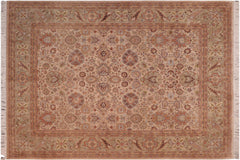 handmade Traditional Mehal Taupe Green Hand Knotted RECTANGLE 100% WOOL area rug 8x10