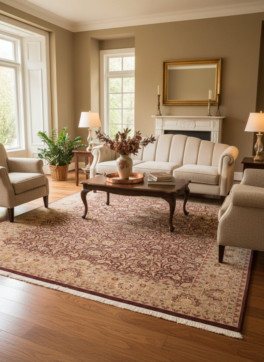 handmade Traditional Regular Brown Green Hand Knotted RECTANGLE 100% WOOL area rug 8x10