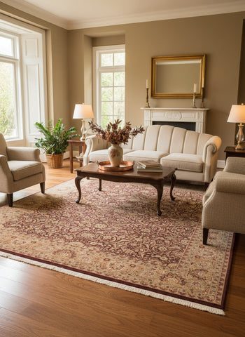 handmade Traditional Regular Brown Green Hand Knotted RECTANGLE 100% WOOL area rug 8x10
