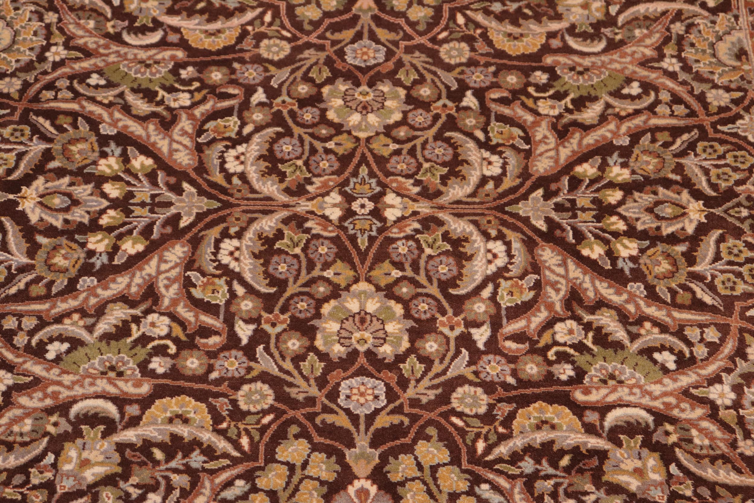 handmade Traditional Regular Brown Green Hand Knotted RECTANGLE 100% WOOL area rug 8x10