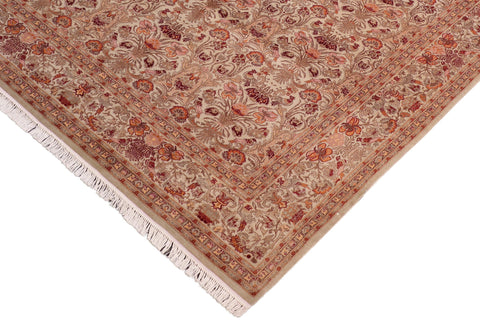 handmade Transitional Sayra Green Beige Hand Knotted RECTANGLE 100% WOOL area rug 8x10