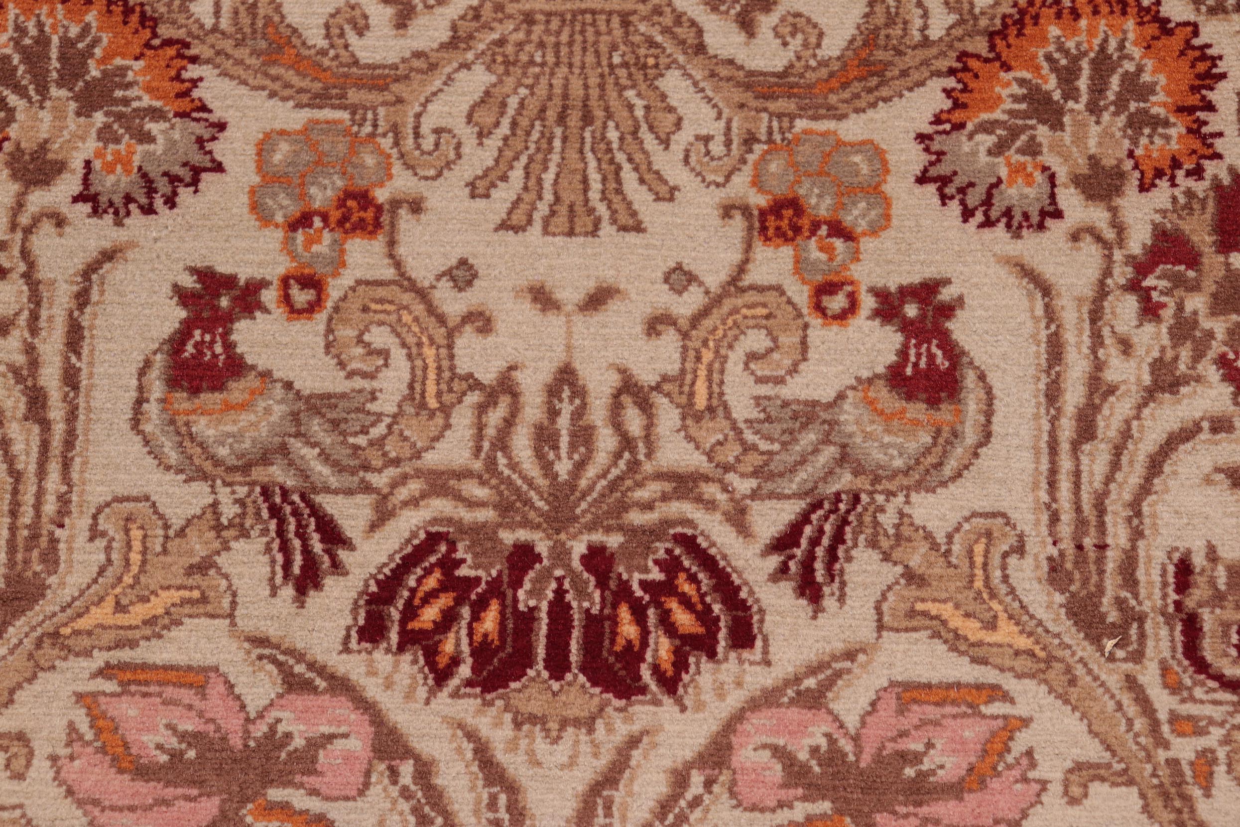 handmade Transitional Sayra Green Beige Hand Knotted RECTANGLE 100% WOOL area rug 8x10