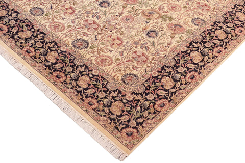 handmade Transitional Irfan Beige Blue Hand Knotted RECTANGLE 100% WOOL area rug 8x10