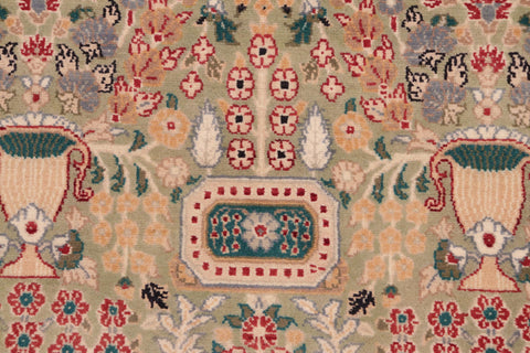 handmade Transitional Razia Green Gray Hand Knotted RECTANGLE 100% WOOL area rug 8x10
