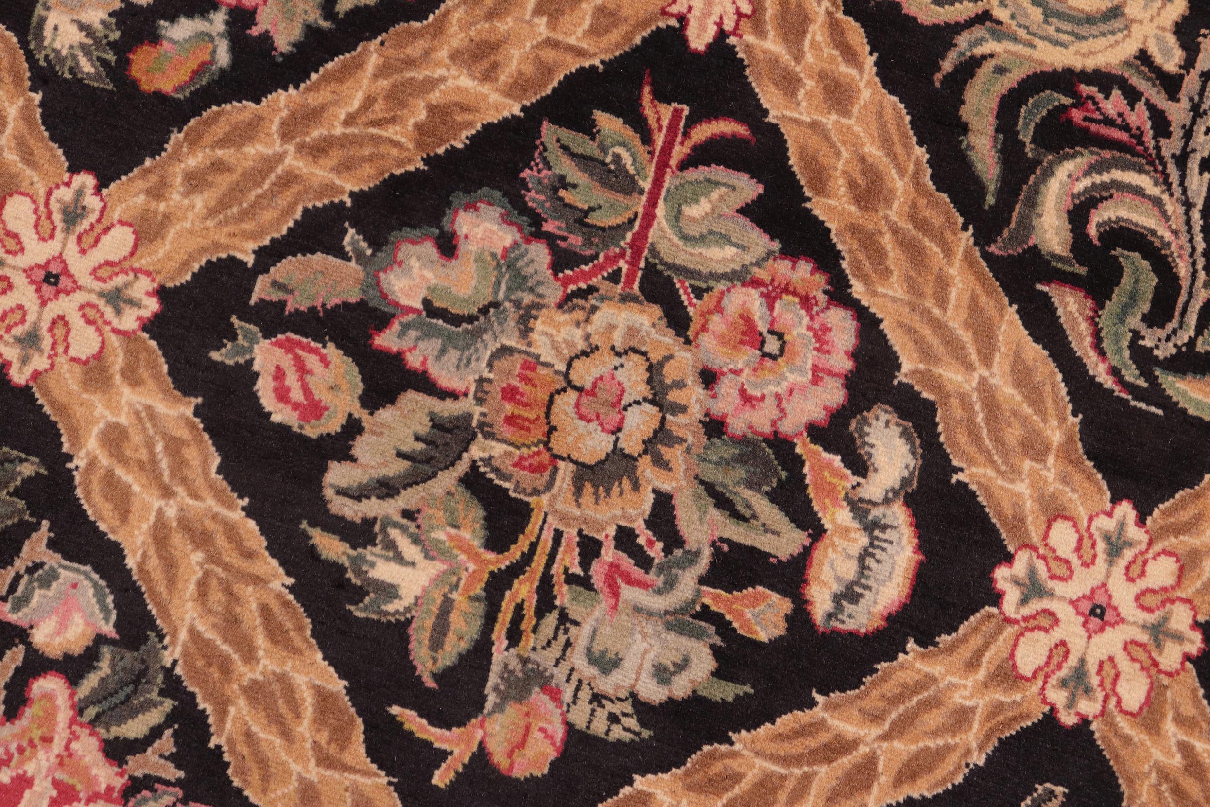 handmade Transitional Bakhtair Black Brown Hand Knotted RECTANGLE 100% WOOL area rug 8x10