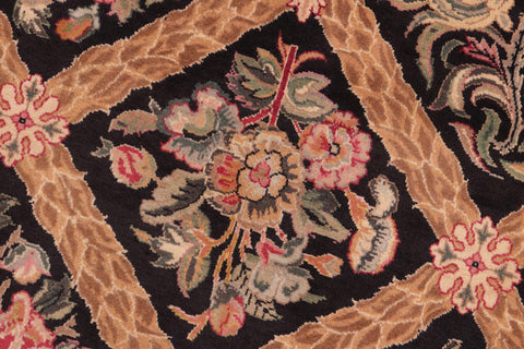 handmade Transitional Bakhtair Black Brown Hand Knotted RECTANGLE 100% WOOL area rug 8x10