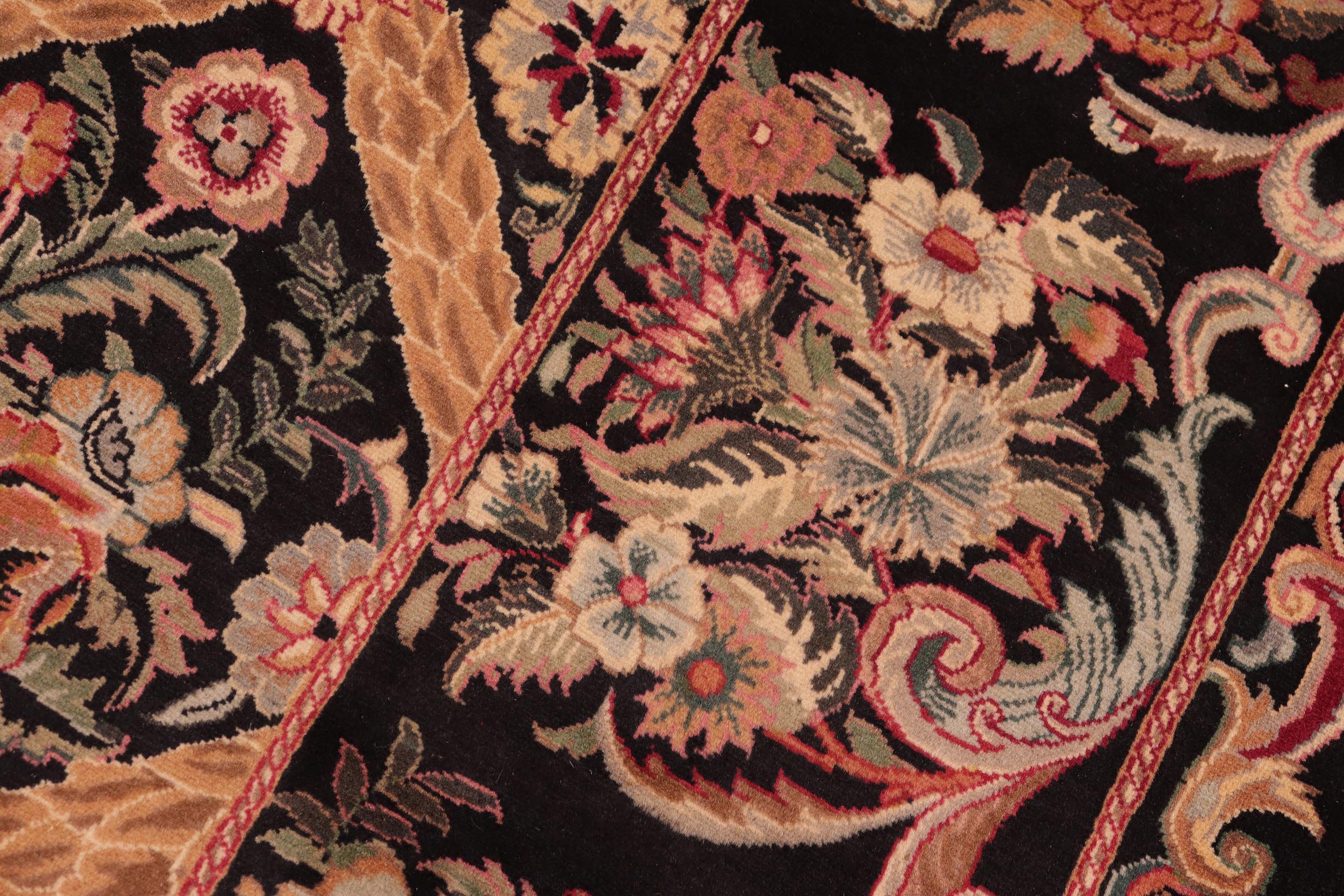 handmade Transitional Bakhtair Black Brown Hand Knotted RECTANGLE 100% WOOL area rug 8x10