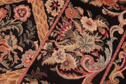 handmade Transitional Bakhtair Black Brown Hand Knotted RECTANGLE 100% WOOL area rug 8x10