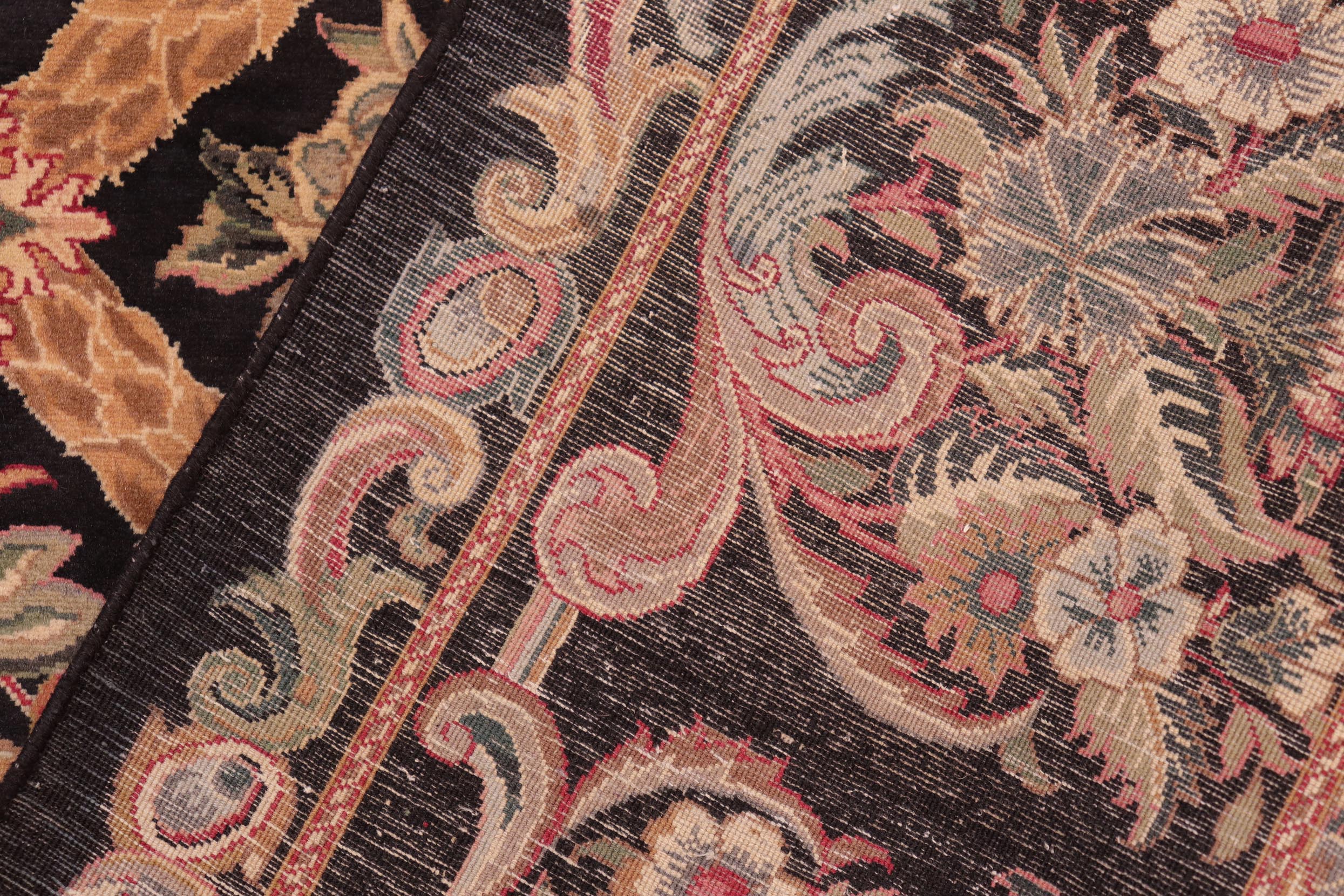 handmade Transitional Bakhtair Black Brown Hand Knotted RECTANGLE 100% WOOL area rug 8x10