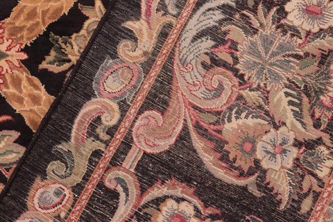 handmade Transitional Bakhtair Black Brown Hand Knotted RECTANGLE 100% WOOL area rug 8x10
