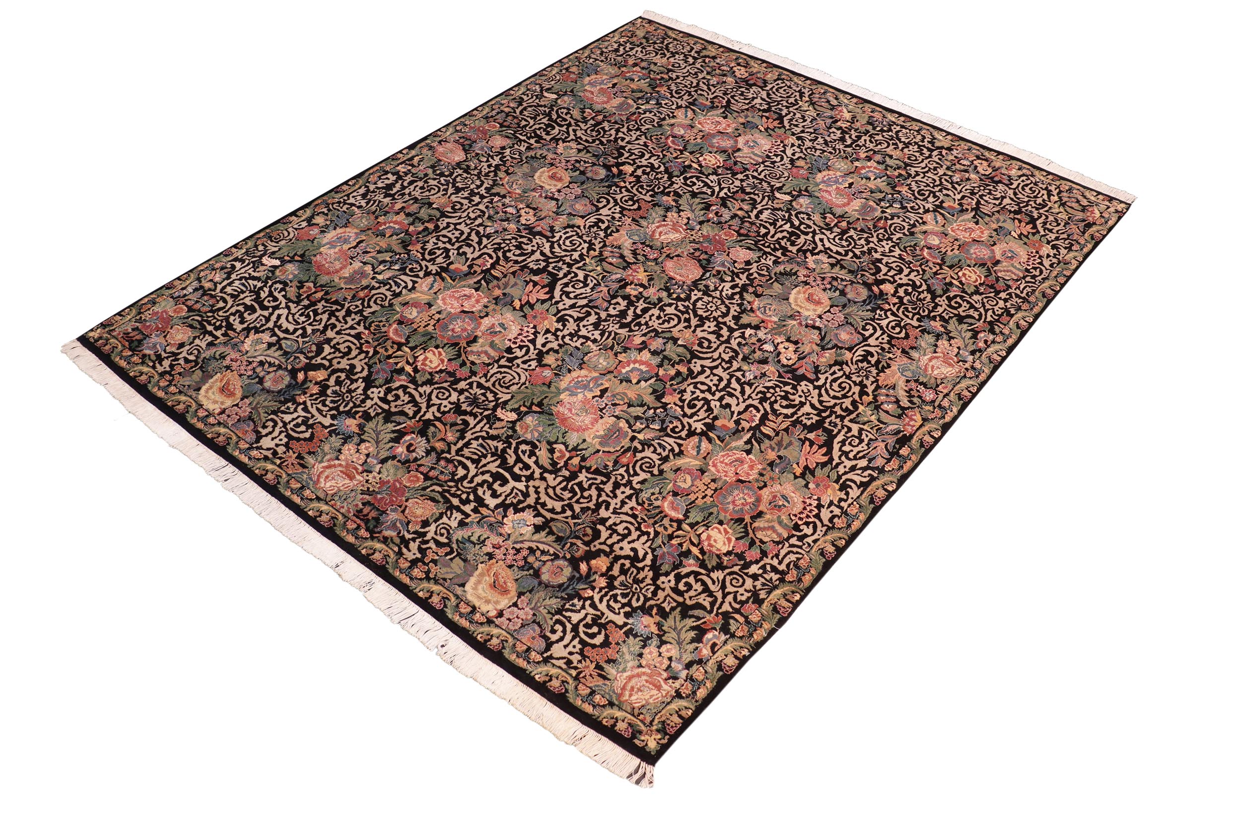 handmade Transitional Akbar Black Rust Hand Knotted RECTANGLE 100% WOOL area rug 8x10