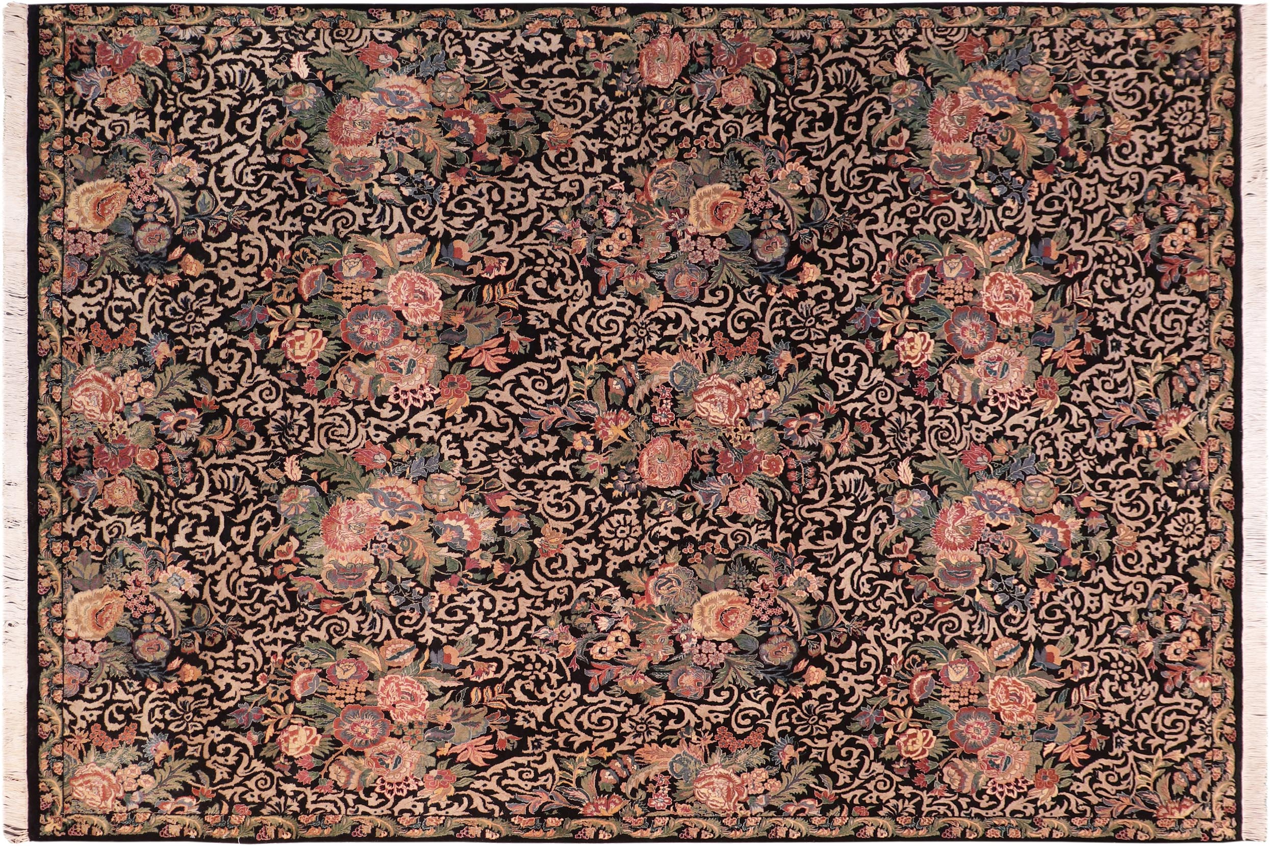 handmade Transitional Akbar Black Rust Hand Knotted RECTANGLE 100% WOOL area rug 8x10