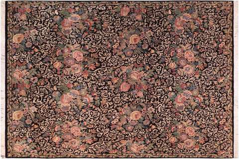 handmade Transitional Akbar Black Rust Hand Knotted RECTANGLE 100% WOOL area rug 8x10