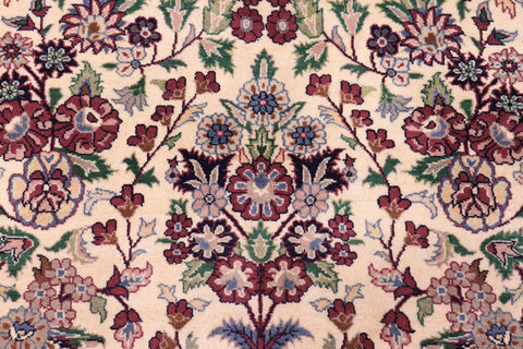 handmade Traditional Barsat Ivory Green Hand Knotted RECTANGLE 100% WOOL area rug 9x12
