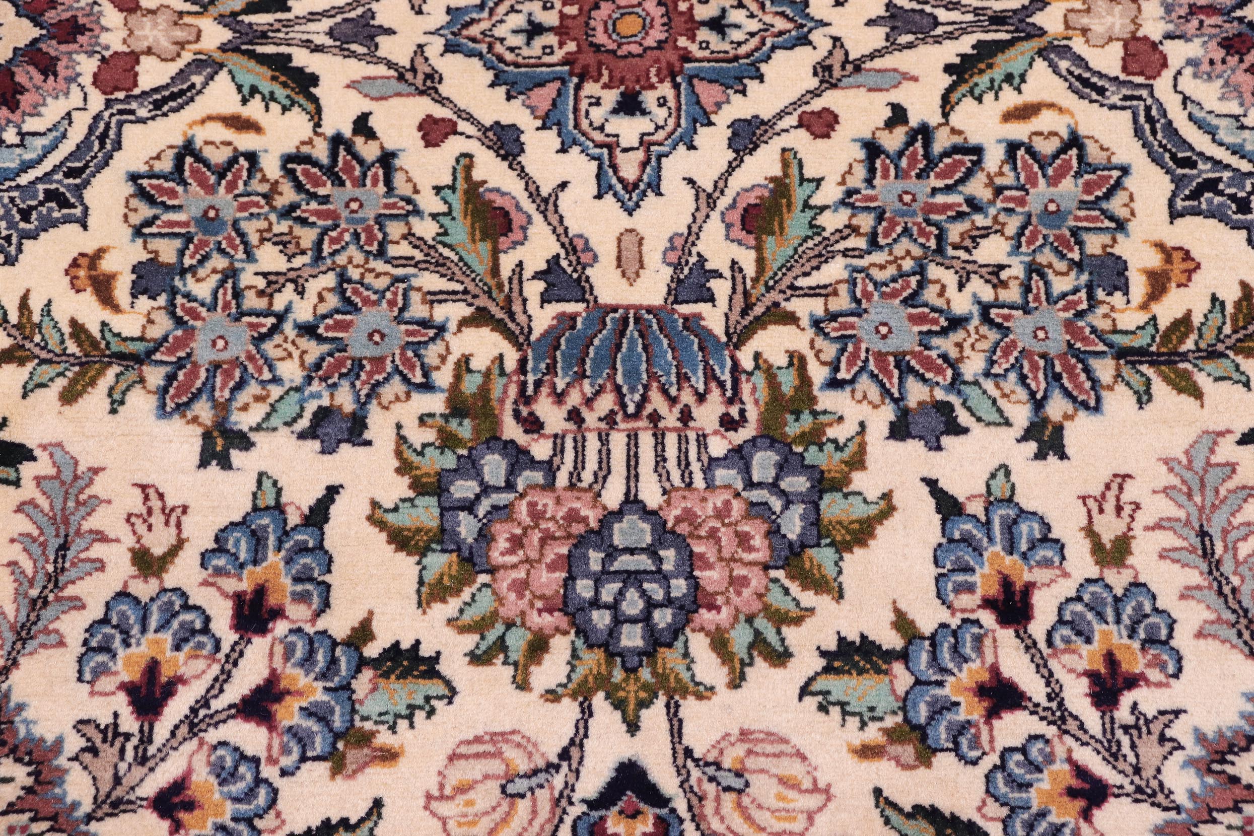 handmade Traditional Shahbaaz Ivory Pink Hand Knotted RECTANGLE 100% WOOL area rug 9x12