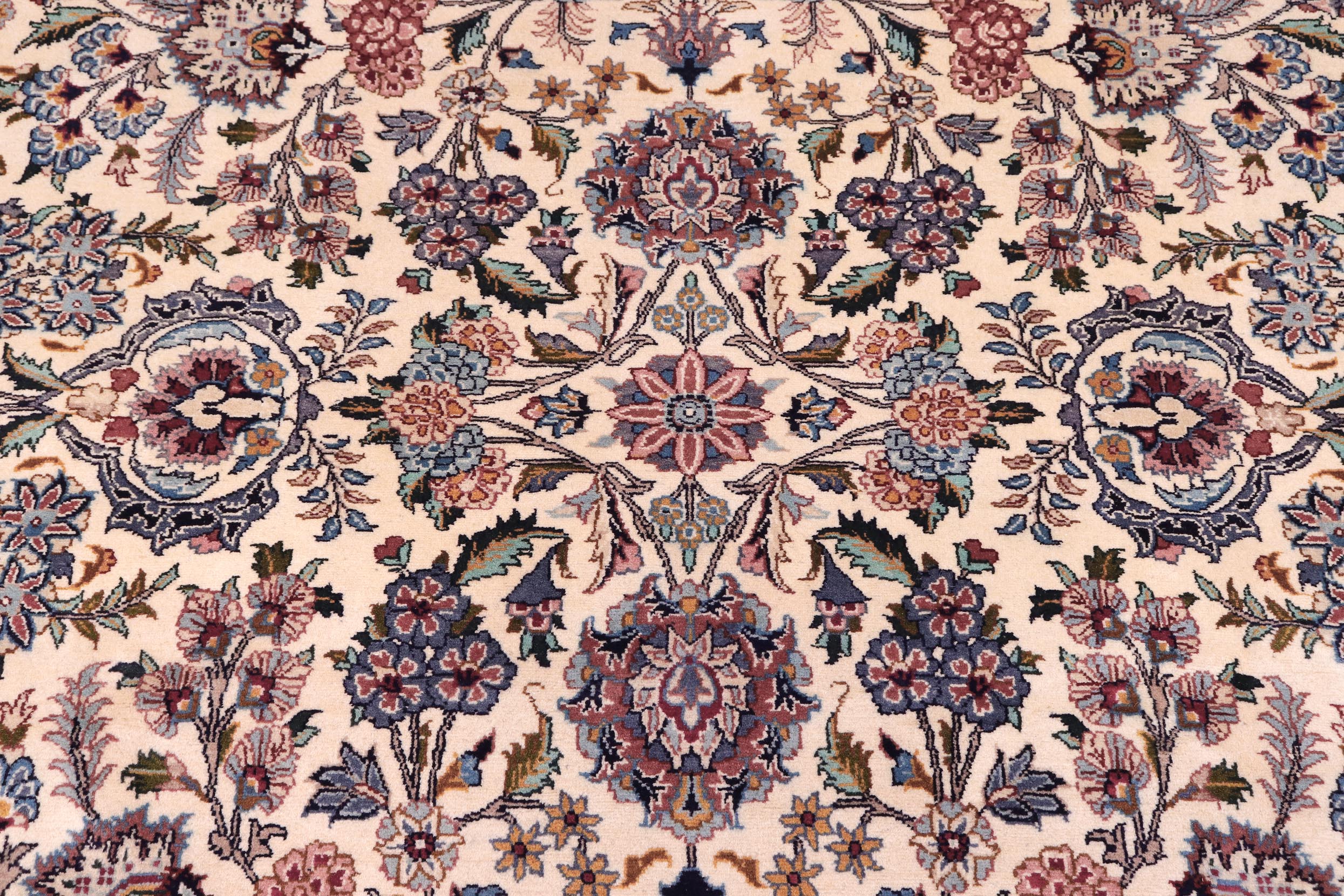 handmade Traditional Shahbaaz Ivory Pink Hand Knotted RECTANGLE 100% WOOL area rug 9x12