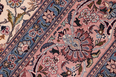 handmade Traditional Shahbaaz Ivory Pink Hand Knotted RECTANGLE 100% WOOL area rug 9x12