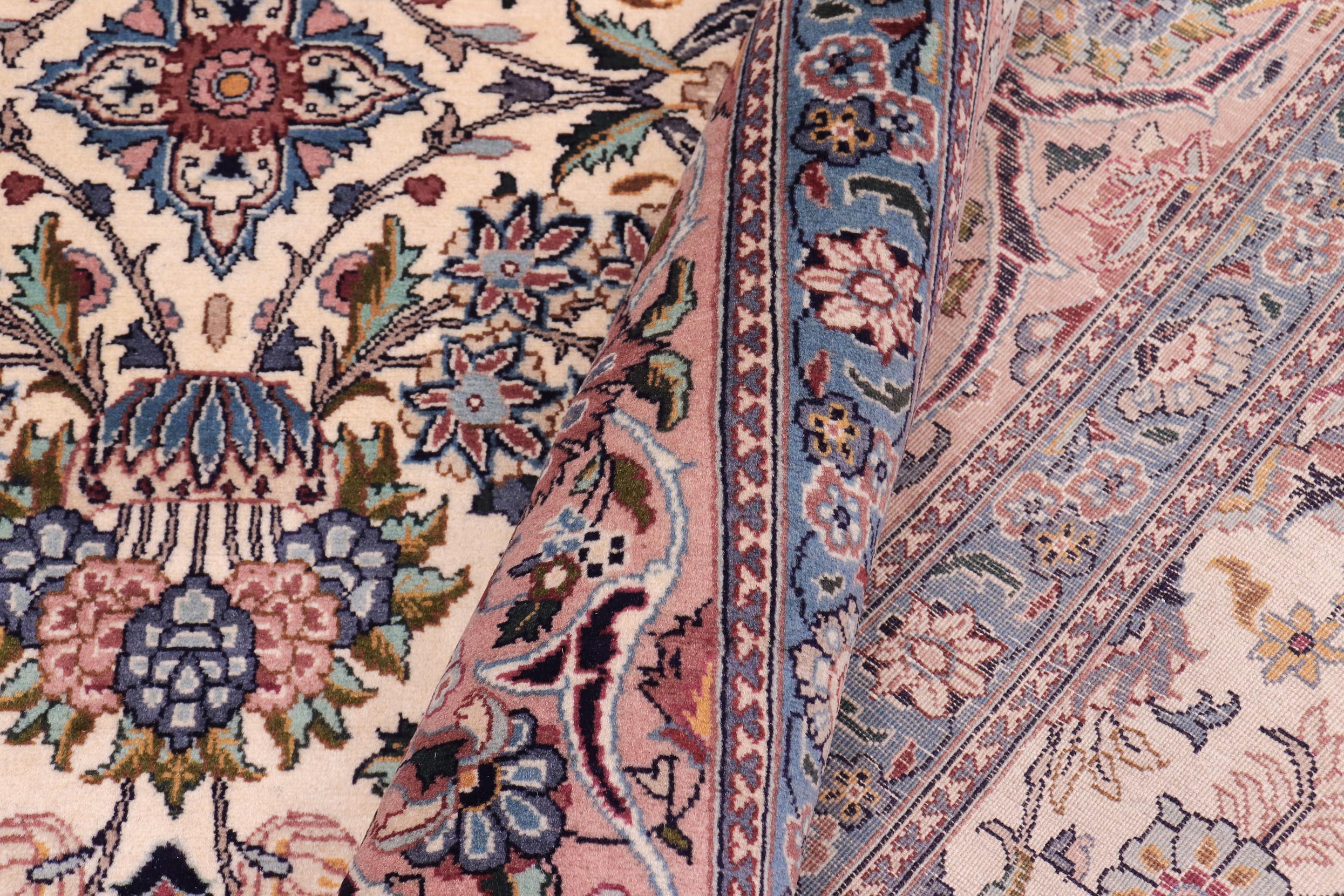handmade Traditional Shahbaaz Ivory Pink Hand Knotted RECTANGLE 100% WOOL area rug 9x12