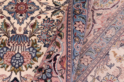 handmade Traditional Shahbaaz Ivory Pink Hand Knotted RECTANGLE 100% WOOL area rug 9x12