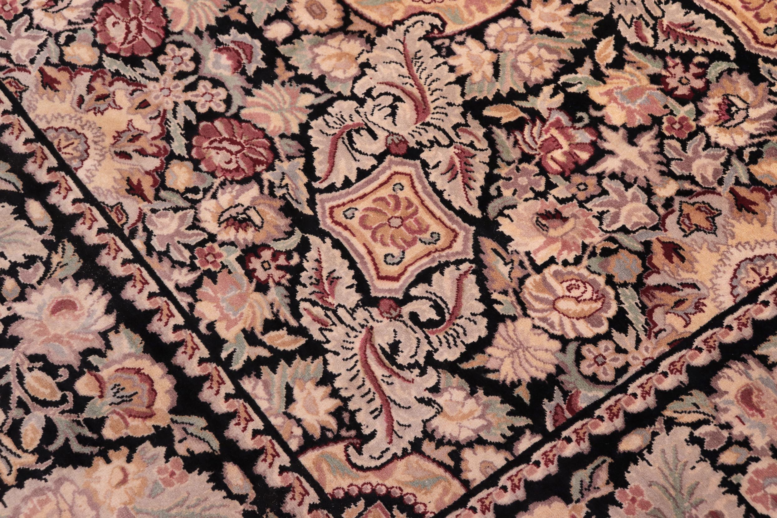 handmade Transitional Doop Black Black Hand Knotted RECTANGLE 100% WOOL area rug 9x12