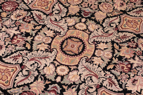 handmade Transitional Doop Black Black Hand Knotted RECTANGLE 100% WOOL area rug 9x12