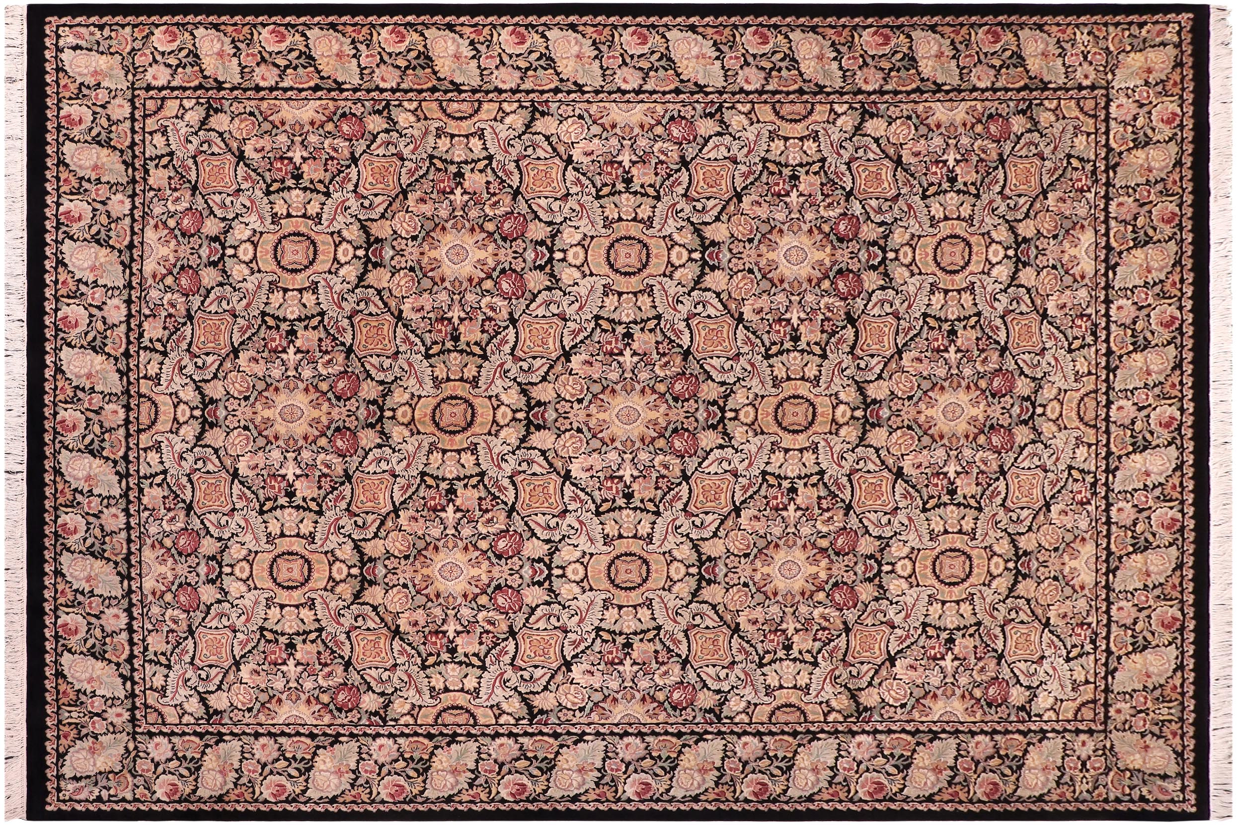 handmade Transitional Doop Black Black Hand Knotted RECTANGLE 100% WOOL area rug 9x12