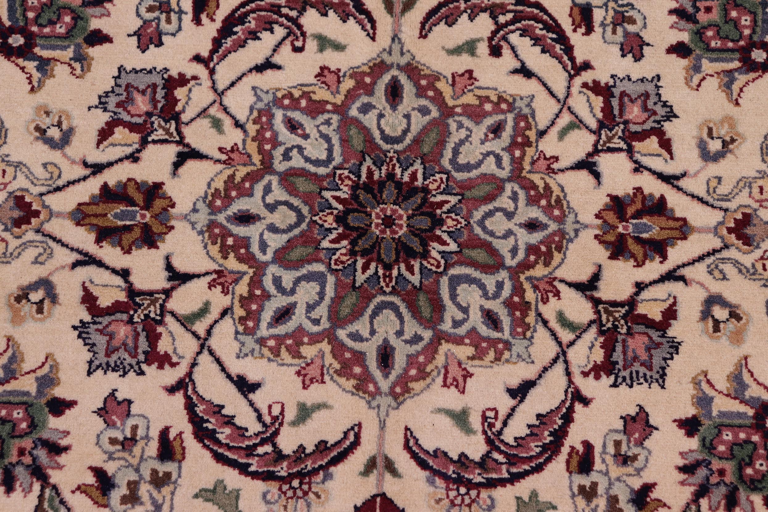 handmade Traditional Dabir Ivory Aubergine Hand Knotted RECTANGLE 100% WOOL area rug 9x13