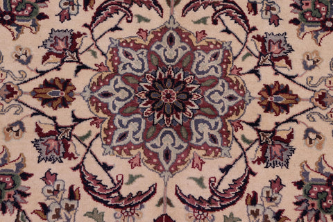 handmade Traditional Dabir Ivory Aubergine Hand Knotted RECTANGLE 100% WOOL area rug 9x13