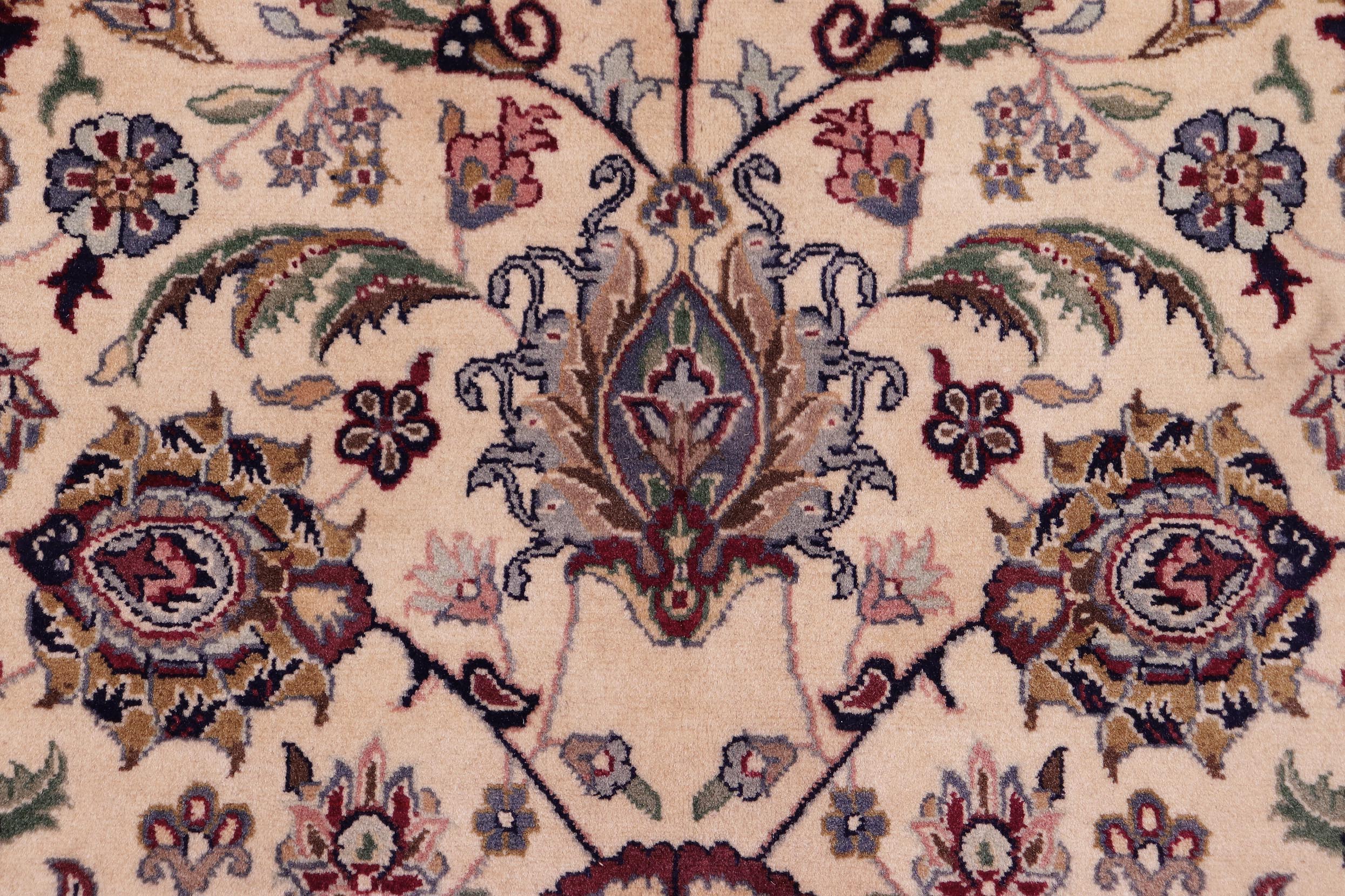 handmade Traditional Dabir Ivory Aubergine Hand Knotted RECTANGLE 100% WOOL area rug 9x13