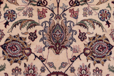 handmade Traditional Dabir Ivory Aubergine Hand Knotted RECTANGLE 100% WOOL area rug 9x13