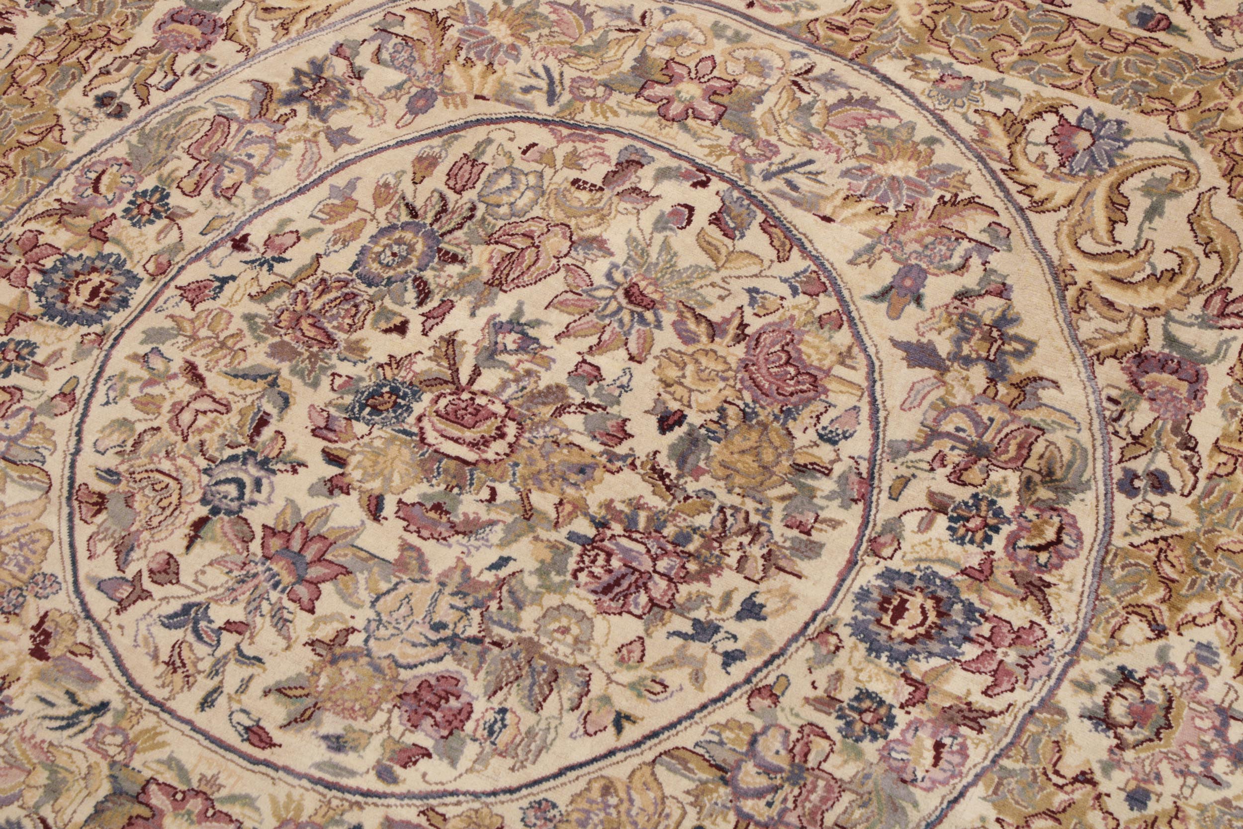 handmade Traditional Nazakat Beige Gold Hand Knotted RECTANGLE 100% WOOL area rug 9x12