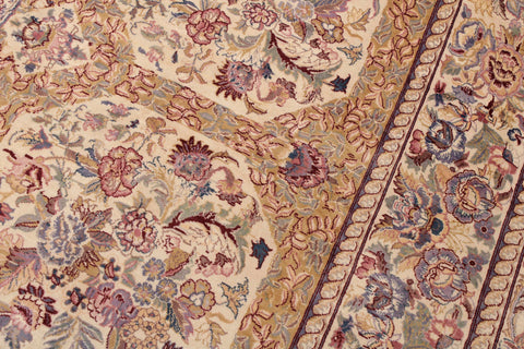 handmade Traditional Nazakat Beige Gold Hand Knotted RECTANGLE 100% WOOL area rug 9x12