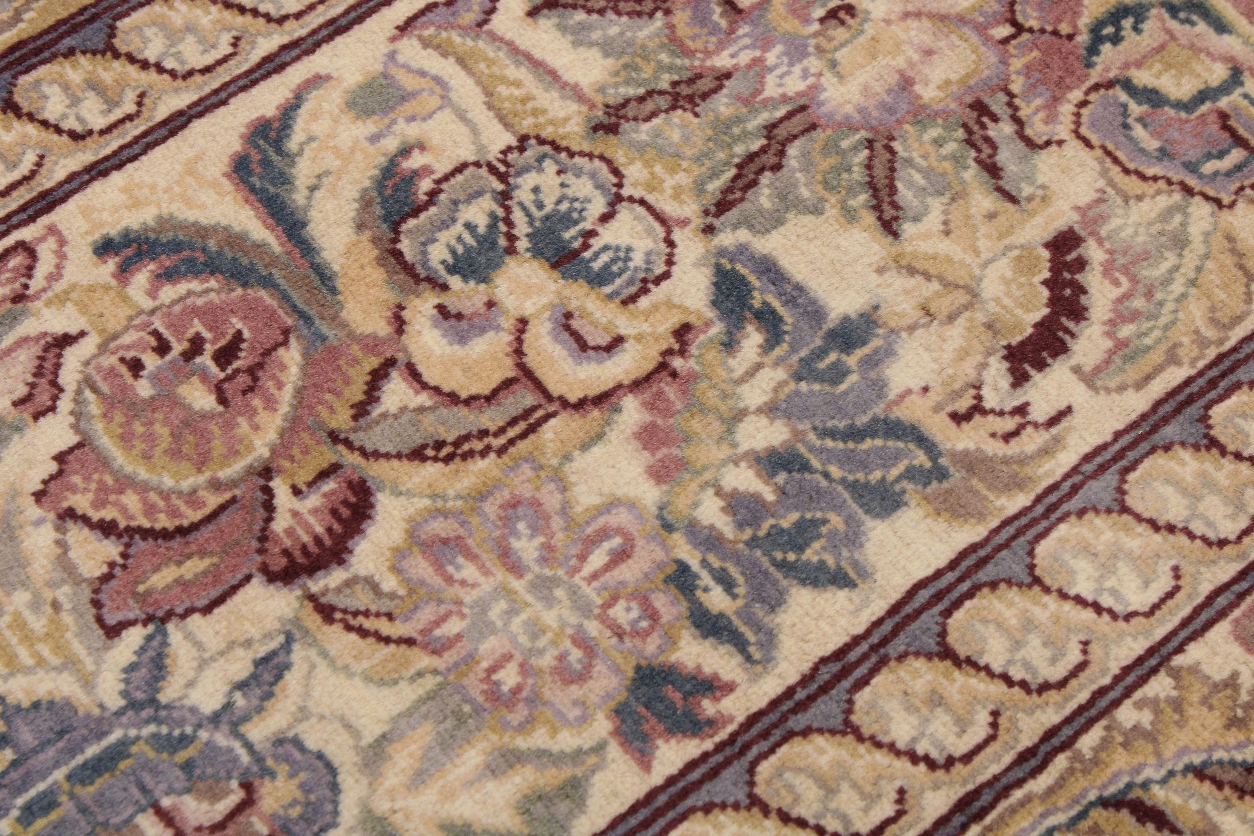 handmade Traditional Nazakat Beige Gold Hand Knotted RECTANGLE 100% WOOL area rug 9x12