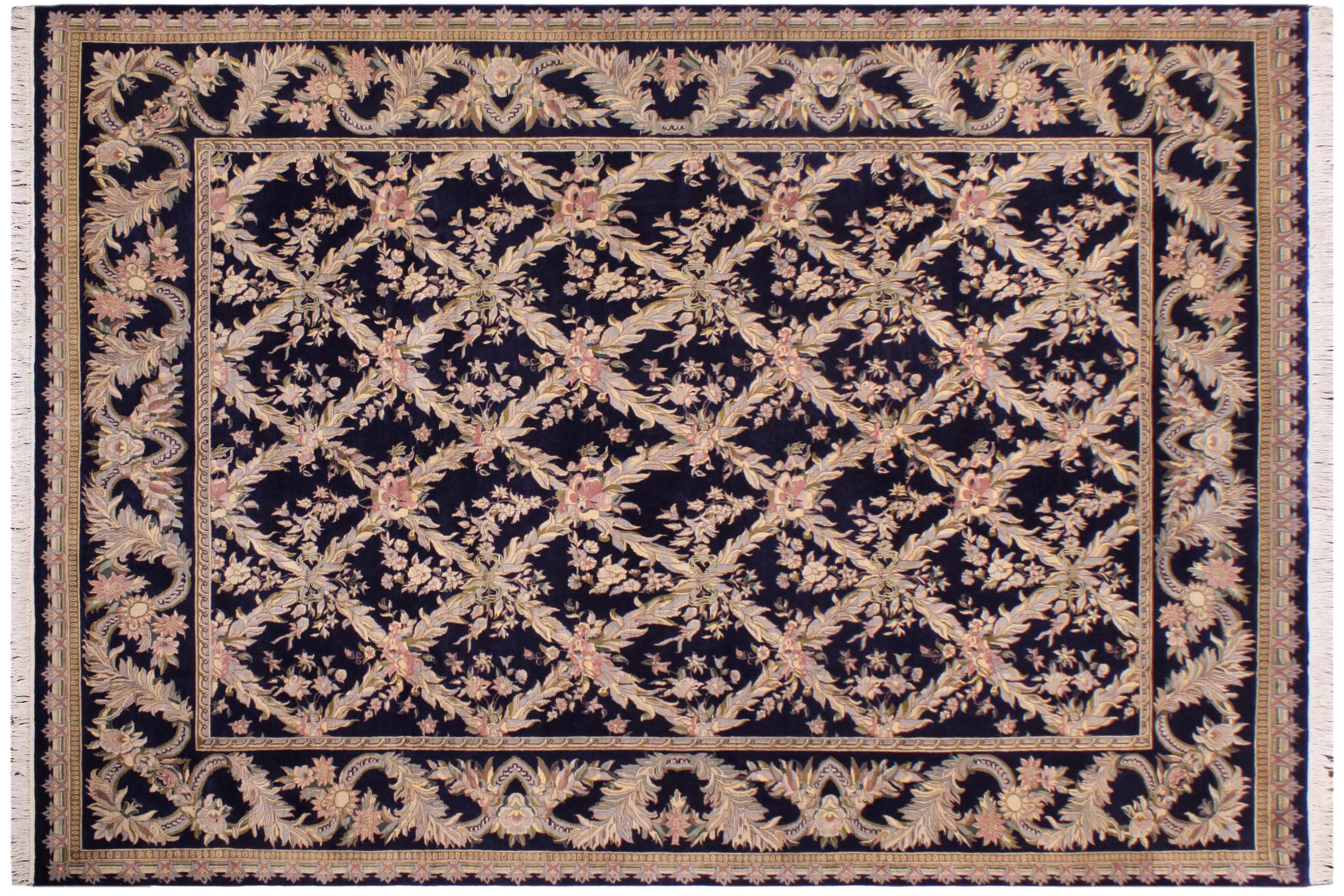 handmade Transitional Basan Blue Gray Hand Knotted RECTANGLE 100% WOOL area rug 9x12
