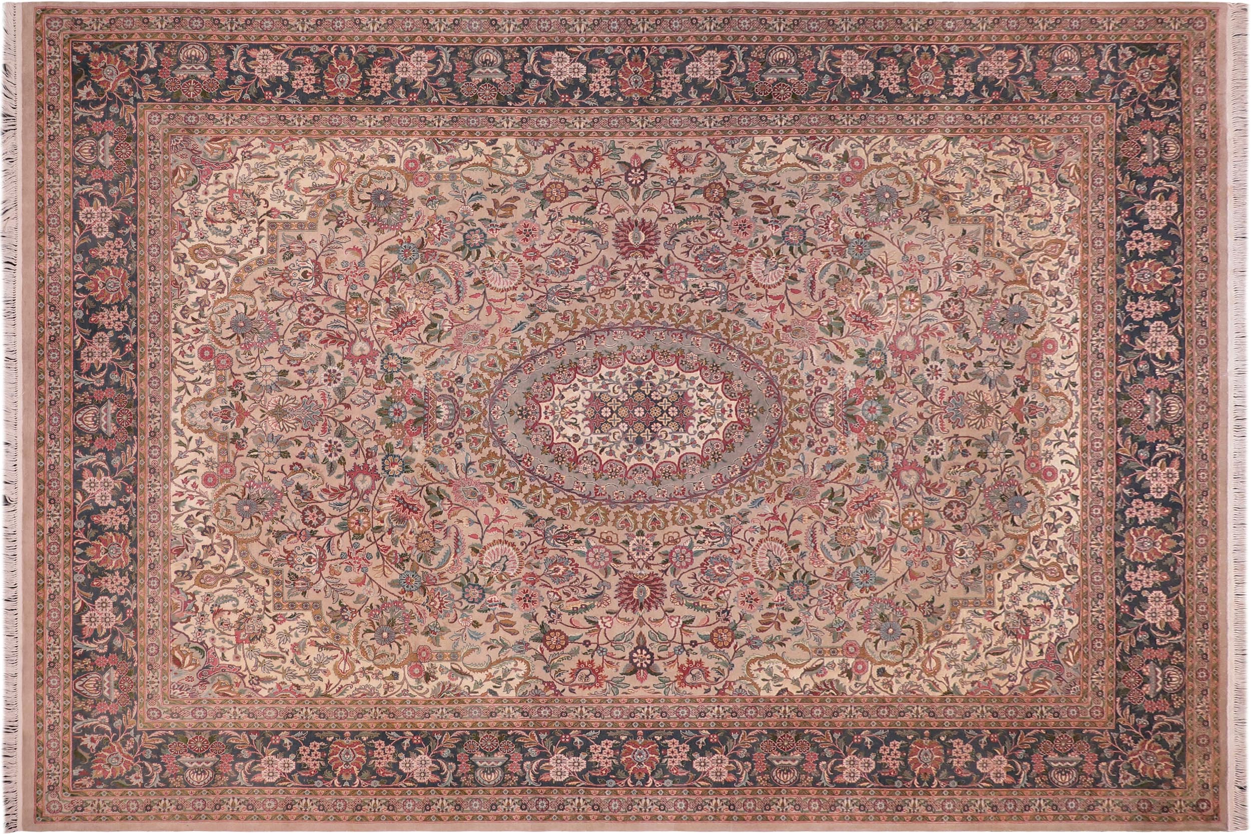 handmade Traditional Anarlaki Taupe Green Hand Knotted RECTANGLE 100% WOOL area rug 9x12