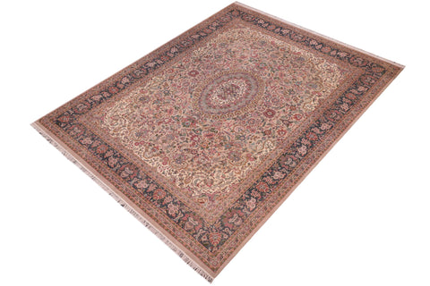 handmade Traditional Anarlaki Taupe Green Hand Knotted RECTANGLE 100% WOOL area rug 9x12