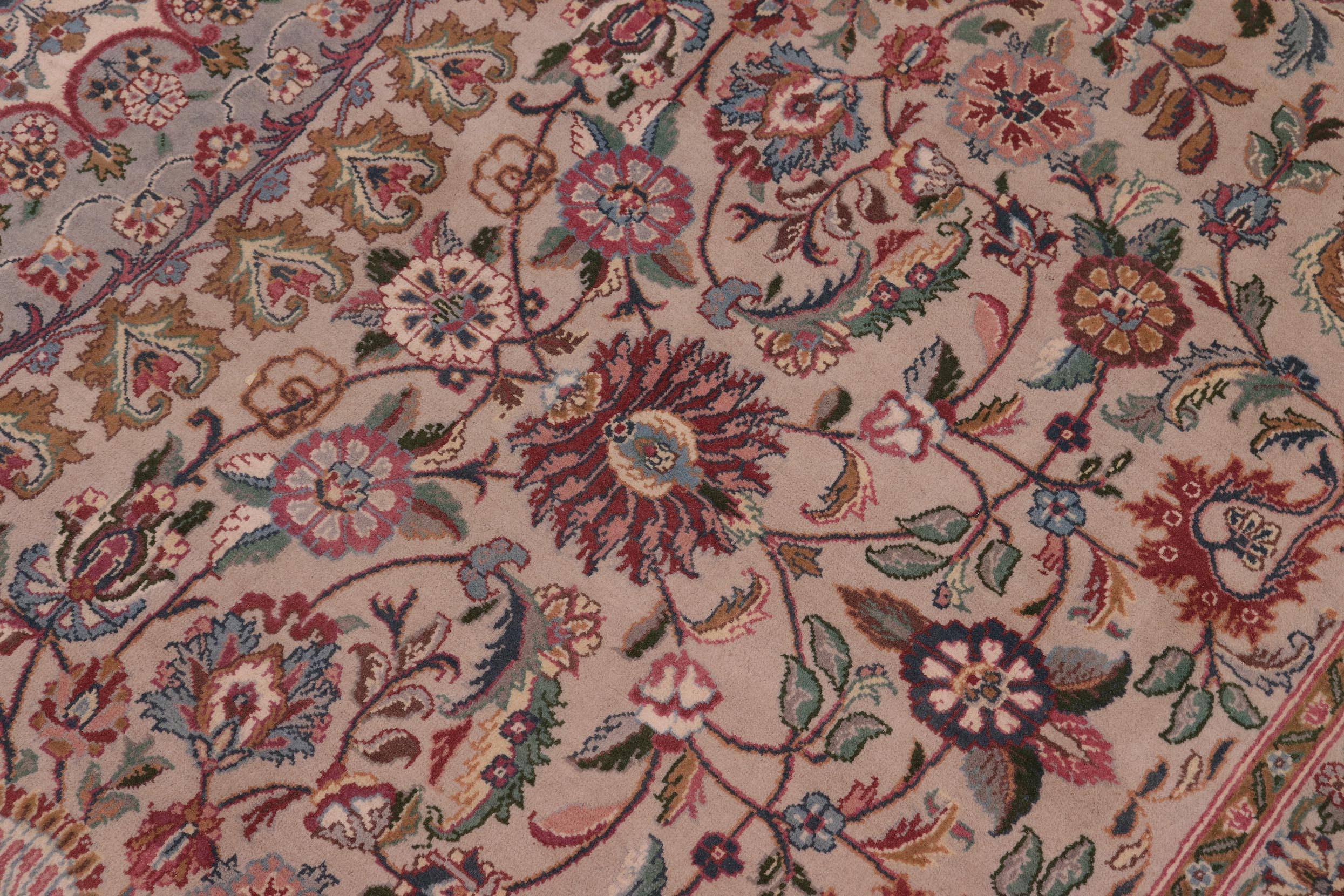handmade Traditional Anarlaki Taupe Green Hand Knotted RECTANGLE 100% WOOL area rug 9x12