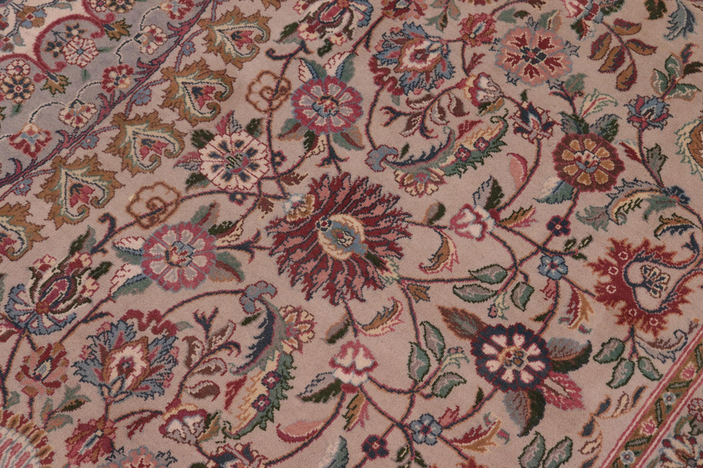 handmade Traditional Anarlaki Taupe Green Hand Knotted RECTANGLE 100% WOOL area rug 9x12