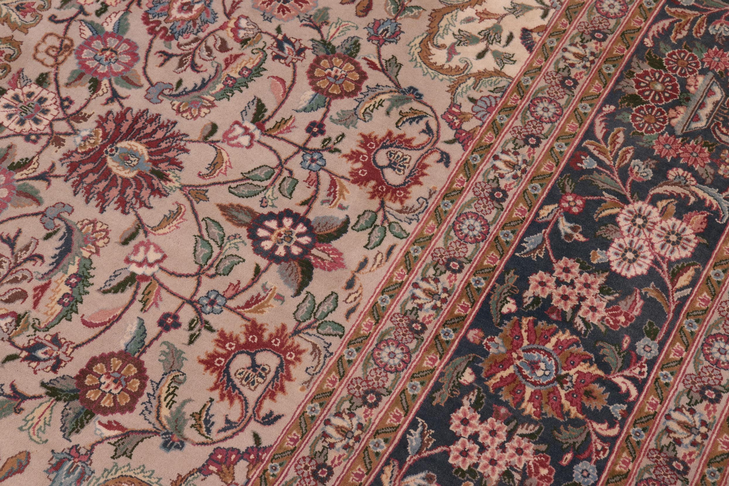 handmade Traditional Anarlaki Taupe Green Hand Knotted RECTANGLE 100% WOOL area rug 9x12